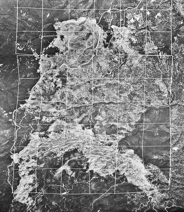 1970 aerial photo of 1960 Anthonty fire area